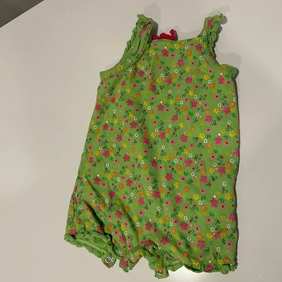 Jumping Beans Green Flower & Fish Romper - Picture 7 of 9